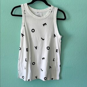 Current/Elliott White Tank with Black Print